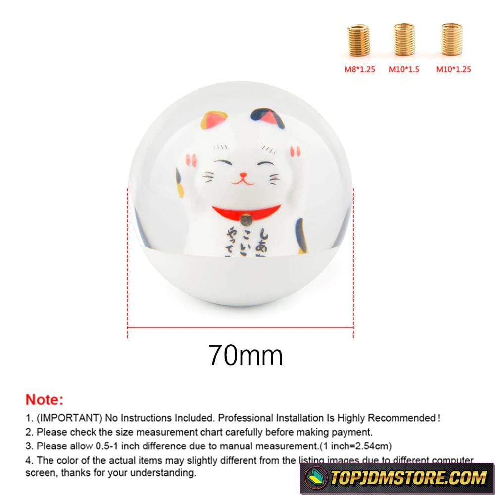 Maneki-Neko Lucky Cat Shift Knob 70mm | JDM Universal Shifter – Top JDM ...