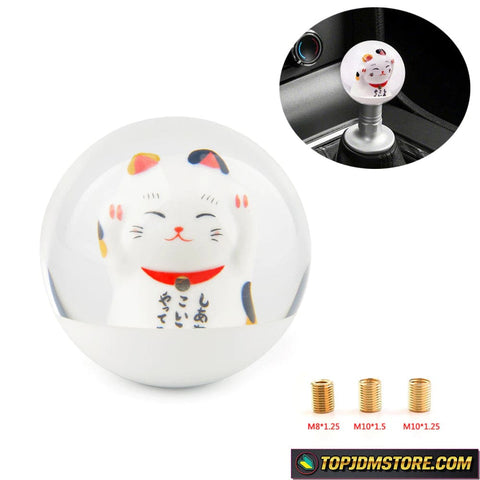 Maneki-Neko Lucky Cat Shift Knob 70mm | JDM Universal Shifter – Top JDM ...