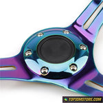Modern Design ABS Deep Dish Steering Wheel 14inch Red - Steering Wheels 7