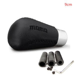 MOMO Leather Stitched long Shift Knob 5MT - BLK / BLK Stitch - Shift Knobs 2