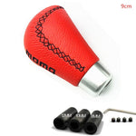 MOMO Leather Stitched long Shift Knob 5MT - TANGERINE / BLK Stitch - Shift Knobs 3
