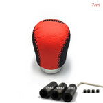 MOMO Leather Stitched Shift Knob Short 5MT - TANGERINE / BLK Stitch - Shift Knobs 3