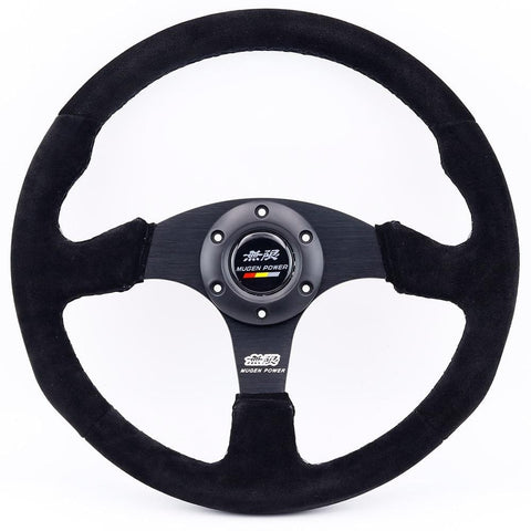 14inch/350mm Mugen Suede Leather Steering Wheel Tuning Drift Racing Car Steering Wheel - Top JDM Store