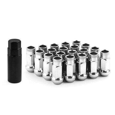 thumbnail interactive-video image 1 of 20pc Muteki SR48 Style Racing Lug Nuts + Key – Blue, 12x1.5, 48mm, For Honda Civic/Accord 1 of 4