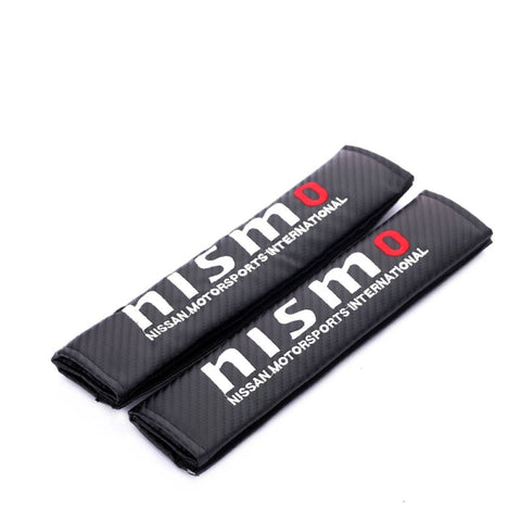 NISMO Carbon Fiber Texture Seat Belt Pads - Seat Belt Pads 1