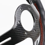 ND Perforated Leather Carbon Fiber Frame Steering Wheel - Top JDM Store