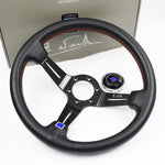 ND Perforated Leather Carbon Fiber Frame Steering Wheel - Top JDM Store