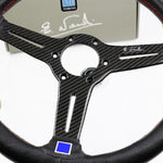 ND Perforated Leather Carbon Fiber Frame Steering Wheel - Top JDM Store