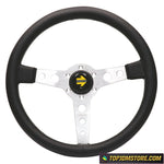 Prototipo Steering Wheel Leather 14inch - Silver - Wheels
