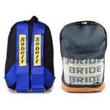 jdm shop,bride jdm backpack,jdm apparel,recaro backpack,jdm bride,sabelt backpack,bride racing,jdm stickers,bride duffle bag,hardtuned