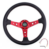 Racing Deep Dish Steering Wheel Universal 14inches 350mm - Red - Steering Wheels 2