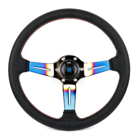 perforated leather steering wheel,nd steering wheel,titanium steering wheel,leather steering wheel,deep dish steering wheel,racing steering wheel,aftermarket steering wheel,jdm steering wheel,momo racing wheel,race car steering wheel,cheap steering wheel