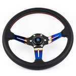 perforated leather steering wheel,nd steering wheel,titanium steering wheel,leather steering wheel,deep dish steering wheel,racing steering wheel,aftermarket steering wheel,jdm steering wheel,momo racing wheel,race car steering wheel,cheap steering wheel