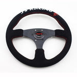 J Racing Steering Wheel Suede Flat 14 Red Stitch - Steering Wheels 3
