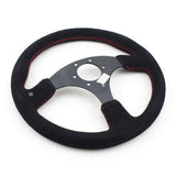 J Racing Steering Wheel Suede Flat 14 Red Stitch - Steering Wheels 6