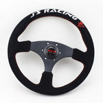 J Racing Steering Wheel Suede Flat 14 Red Stitch - Steering Wheels 4