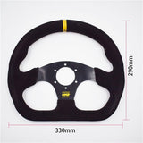 OMP Racing Suede Flat Steering Wheel 13inch - Top JDM Store