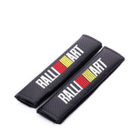 Ralliart Carbon Fiber Texture Seat Belt Pads - Seat Belt Pads 1