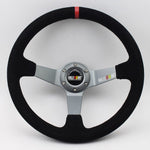 Ralliart Steering Wheel Suede Deep Dish 14 - Gray Spoke - Steering Wheels 9