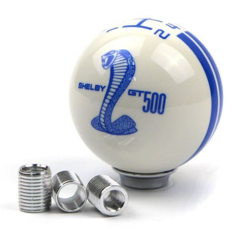 Shelby Cobra GT500 Round Gear Shift Knob MT 5 Speed - White and Blue - Shift Knobs 1