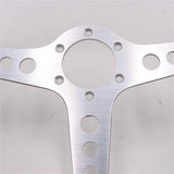 Silver Lightweight ND 14inch Real Leather Steering Wheel - Top JDM Store
