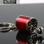 Six Speed Gear Shift Box Shift Knob Keychain - Red - Keychains 4