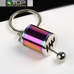 Six Speed Gear Shift Box Shift Knob Keychain - Neo Chrome - Keychains 13