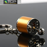 Six Speed Gear Shift Box Shift Knob Keychain - Gold - Keychains 11