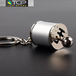 Six Speed Gear Shift Box Shift Knob Keychain - Silver - Keychains 12