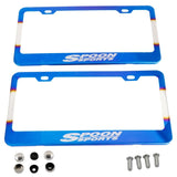 Spoon Sports Blue Burned License Plate Frame - Frames