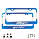 Spoon Sports Blue Burned License Plate Frame - Frames