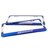 Spoon Sports Blue Burned License Plate Frame - Frames