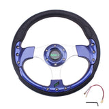 Sport Racing Steering Wheel 14inch 6 Bolt - Blue - Steering Wheels 14