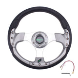 Sport Racing Steering Wheel 14inch 6 Bolt - Silver - Steering Wheels 12