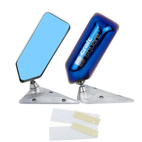 F1 Style Blue Burned Racing Car Side Mirrors Blue Cover - Top JDM Store