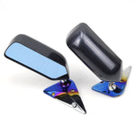 F1 Style Carbon Fiber Burnt Blue Base Side Mirrors Universal - Body Parts 1