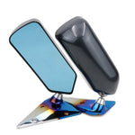 F1 Style Racing Carbon Fiber Side Mirrors Universal Blue Burned Base - Top JDM Store
