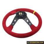 Red Suede Corsica Steering Wheel 14inch - Steering Wheels 4