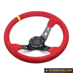 Red Suede Corsica Steering Wheel 14inch - Steering Wheels 3