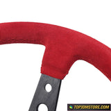 Red Suede Corsica Steering Wheel 14inch - Steering Wheels 5