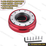 Thin Snap Off Quick Release Ball Locking Steering Wheel Hub - Red - Steering Wheel Hubs 1