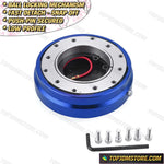 Thin Snap Off Quick Release Ball Locking Steering Wheel Hub - Blue - Steering Wheel Hubs 7