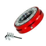 Thin Snap Off Quick Release Ball Locking Steering Wheel Hub - Red - Hubs