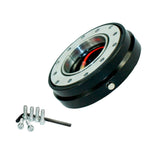 Thin Snap Off Quick Release Ball Locking Steering Wheel Hub - Black - Hubs