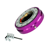 Thin Snap Off Quick Release Ball Locking Steering Wheel Hub - Purple - Hubs