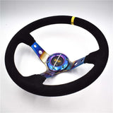 Titanium Blue Burned OMP Corsica Steering Wheel Racing Aftermarket - Top JDM Store