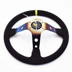 Titanium Blue Burned OMP Corsica Steering Wheel Racing Aftermarket - Top JDM Store