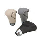 Universal Leather Black Stitch Firm Grip Gear Shift Knob Shifter Lever - Shift Knobs 8