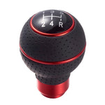 Universal Perforated Leather Red 5 Speed Shift Knob Head - Shift Knobs 1