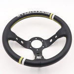 Vertex Black Leather Deep Dish Modified Steering Wheel 13inch/330mm - Top JDM Store